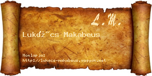 Lukács Makabeus névjegykártya